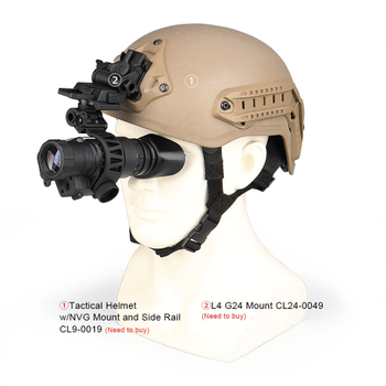 Монокуляр ночного видения Night Vision PVS-14 4х с J-arm креплениями на шлем (Kali)