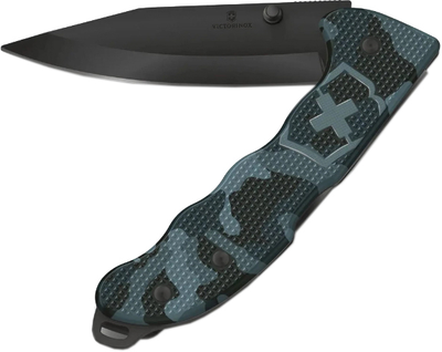 Ніж Victorinox Evoke BS Alox 4 в подарунковій коробці Рифлений синій камуфляж (0.9425.DS222)