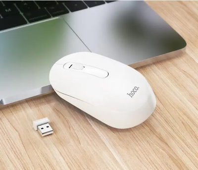 Беспроводная мышь Hoco - GM14 Platinum (USB 2.4 ГГц, компьютерная, бесшумная, 1200 dpi) - Белый