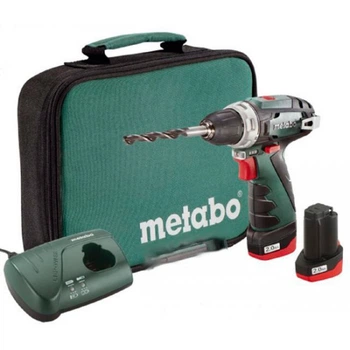 Аккумуляторный шуруповерт Metabo PowerMaxx BS + 2 акб Li-Power 10,8 V 2,0 Ah + з/у LC 40 + сумка (600079550)