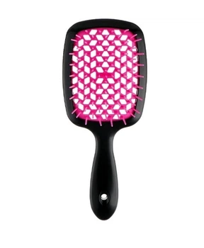 Расческа для волос Super Brush бережное распутывание черный с розовым