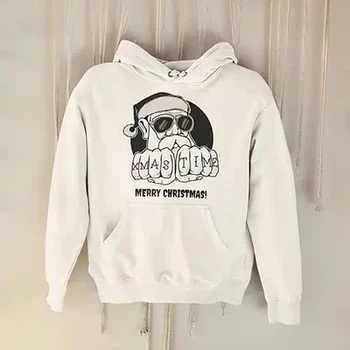 Худі унісекс Style Print ПОГАНИЙ САНТА розмір S білий