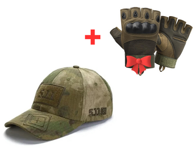 Тактическая армейская кепка мультикам OneSize + перчатки тактические
