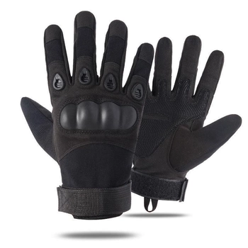 Тактичні повнопалі військові рукавички із захистом кісточок закриті XL Чорні