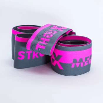 Набір тканевих гумок для фітнесу та спорту MadMax MFA-305 Hiploop set 3 pcs. Grey/Pink