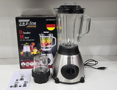 Блендер 2в1 Zepline ZP-004 блендер + кофемолка со стеклянной чашей 1,5л, 1500 Вт черный