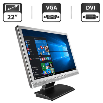 Монитор Б-класс Belinea 2230 S1W / 22" (1680x1050) TN / VGA, DVI / Встроенные колонки 2x 2W + Кабели подключения б/у