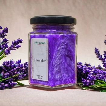 Фиолетовая свеча Lavender из пальмового воска Liliya Flowers(0270)