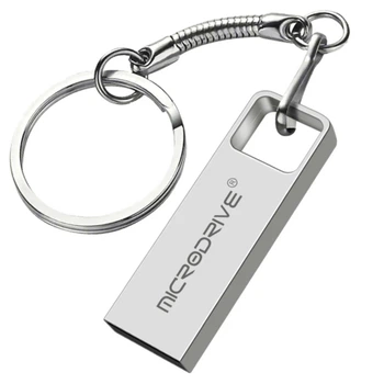 USB Флешка Карта памяти MicroDrive Брелок Накопитель 256Гб Silver