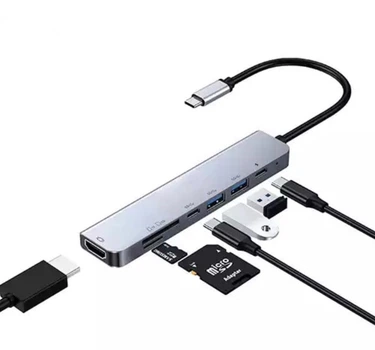 USB Type-C Хаб переходник концентратор Kerui 7 в 1 для MacBook HDMI SD TF кардридер
