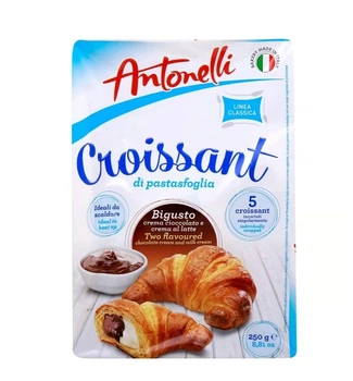 Круасаны с шоколадно сливочной начинкой Antonelli Two Flavoured Milk Chocolate Croissant 250г 5 шт
