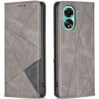 Чехол-книжка с кармашками UniCase Geometric Pattern для OPPO A78 - Grey