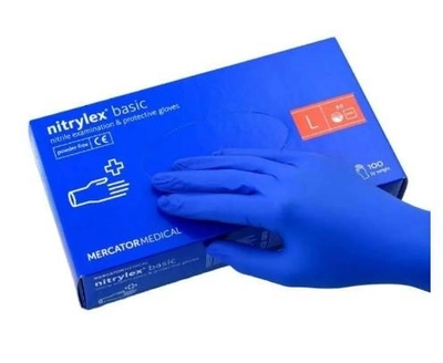 Перчатки Mercator Medical Nitrilex нитриловые L 100шт (AK0023)