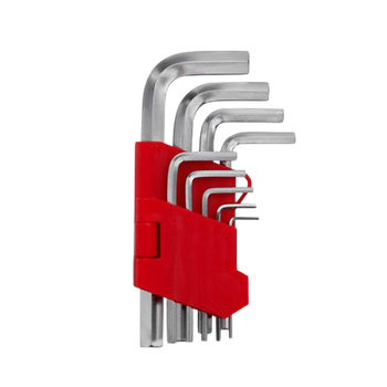 Набор ключей шестигранных INTERTOOL 9шт, короткие 1.5-10мм, CrV (32481)