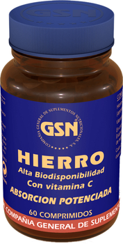 Харчова добавка GSN Hierro con Vitamina C 60 таблеток (8426609020249)