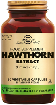 Ekstrakt z głogu Solgar Hawthorn Extract 60 kapsułek (33984041356)