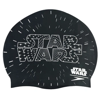 Шапочка для плавания детская силиконовая Speedo Star Wars Action 808386 Black-White