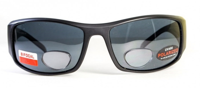 Окуляри біфокальні поляризаційні BluWater Bifocal-1 (+3.0) Polarized (gray) (чорна біфокальна лінза з діоптріями)