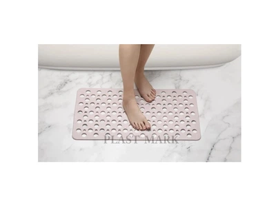 Коврик в ванную и душевую детский высокого качества антискользящий Rose Plastic Силиконовый на Присосках коврик суперкрасивый 37см/69см розовый цвет