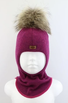 Зимова шапка шолом Beezy для дівчинки 1802-23-22 Єнот нар. 3 (54-56 см)