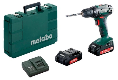 Аккумуляторный шуруповерт Metabo BS 18 + 2 акб 18 V 1,5 Ah + з/у + кейс (602207550)