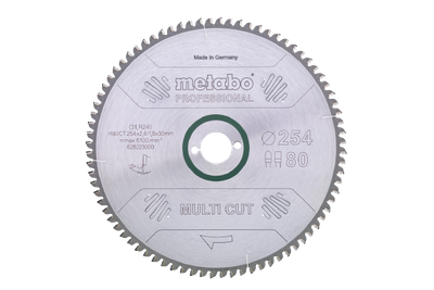 Пильный диск по мультиматериалам Metabo 254x30x2.4, 80 зубьев (628223000)