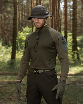 Мужская тактическая рубашка Убакс хаки под шевроны армейская XXL