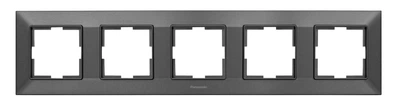Рамка для розетки горизонтальная Arkedia Slim Panasonic 5 разъемов дымчастый