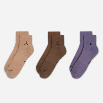 Набор носков Nike U J ED CUSH POLY ANKLE 144 DX9655-905 38-42 3 пары Бежевый/Коричневый/Фиолетовый (196153838161)