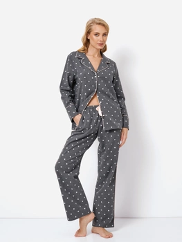 Piżama (koszula + spodnie) Aruelle Joy pajama long 2XL Szara (5905616143279)