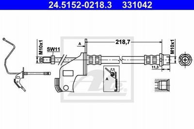 Гальмівний шланг ATE 24515202183 Opel Astra 13116133, 13334947, 562178