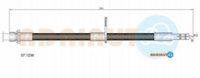Тормозной шланг ADRIAUTO 07.1236 Citroen C1; Peugeot 107 4806E2, 90947W2003