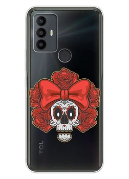 Прозрачный силиконовый чехол iSwag для TCL 30 SE / TCL 30E / TCL 306 / TCL 305 с рисунком - Готический череп (ISTCL30SE56)