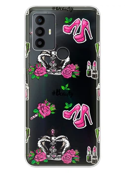 Прозрачный силиконовый чехол iSwag для TCL 30 SE / TCL 30E / TCL 306 / TCL 305 с рисунком - Женский дизайн (ISTCL30SE57)