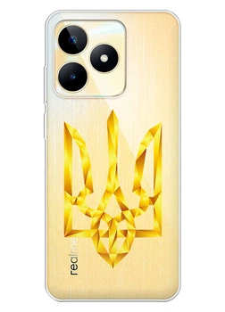 Realme Narzo N53 прозорий силіконовий чохол iSwag з українським дизайном - Герб України з геометричних фігур (ISRNN5384)