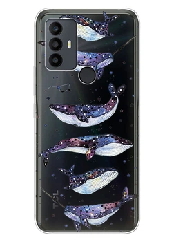 Прозрачный силиконовый чехол iSwag для TCL 30 SE / TCL 30E / TCL 306 / TCL 305 с рисунком - Киты Единороги (ISTCL30SE71)