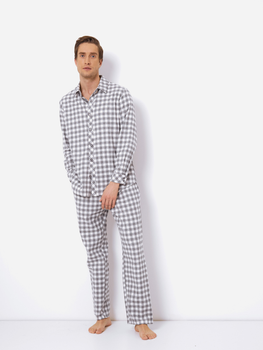 Піжама (сорочка + штани) чоловіча великих розмірів бавовняна Aruelle Samuel pajama long 2XL Сіра (5905616145358)