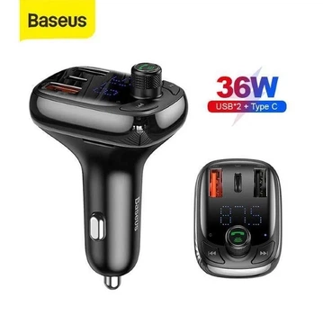 FM-трансмиттер Baseus S13 с функцией быстрой зарядки QC 2.0, QC3.0, PD 3.0 (0348)