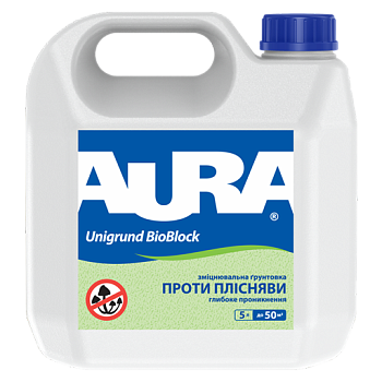 AURA Unigrund BioBlock грунтовка с антиплесневыми добавками 1 л (37612)