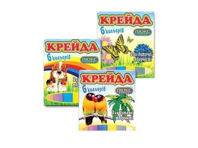 Крейда ЛЮКС КОЛОР 6шт 6кол. квадратна №КК.1406 906 70х15х10мм