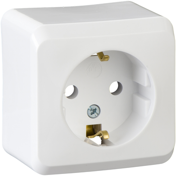 Розетка с заземлением и шторками Schneider Electric Prima Белая (WDE001080)