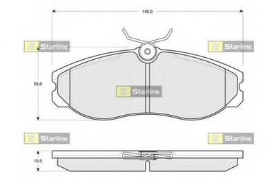 Тормозные колодки STARLINE BD S226 Hyundai Trajet, Santa Fe, H-1; SsangYong Kyron, Rexton, Actyon 581014AA26, 5810139A40, 5810126A30