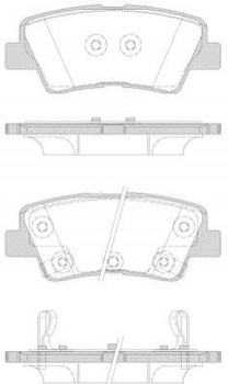 Колодки гальмівні REMSA 136242 KIA Rio, Optima, Soul, Carens; SsangYong Korando; Hyundai Sonata, Elantra, Tucson, I20, Accent, Veloster, I40 583223FA01, 58302B5A30, 58302B2A00