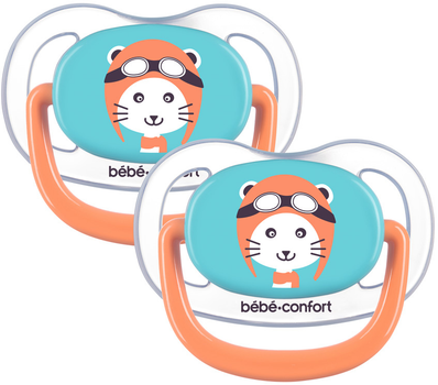 Пустушка силіконова Bebe Confort Physio Air Dummy Traveller 0-6 місяців 2 шт Синя та помаранчева (3104201770)