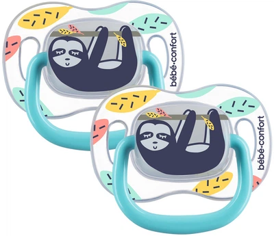Пустышка силиконовая с поворотной базой Bebe Confort Lazy Sloth 6-36 месяцев 2 шт (3104202090)