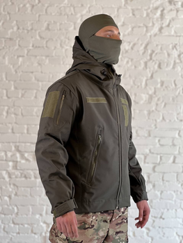 Куртка тактическая флисовая SoftShell осень/зима Олива XXL