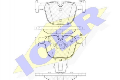 Тормозные колодки ICER 182064 BMW 3 Series, 4 Series 34216850570, 34206799813