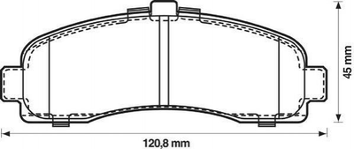 Гальмівні колодки Jurid 572257J Nissan Micra 410606F625, 410606F626, 4106099B25