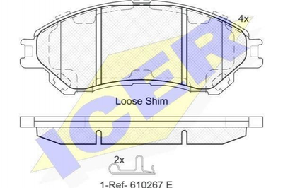 Тормозные колодки ICER 182175 Suzuki SX4, Vitara 5581061M00, 5581061M50, 5581061M50000