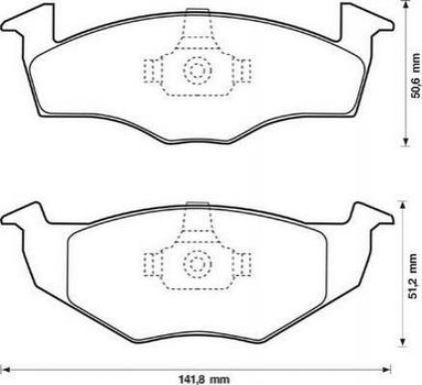 Гальмівні колодки Jurid 571939J Seat Ibiza, Cordoba, Toledo; Volkswagen Golf, Polo, Vento 1H0698151B